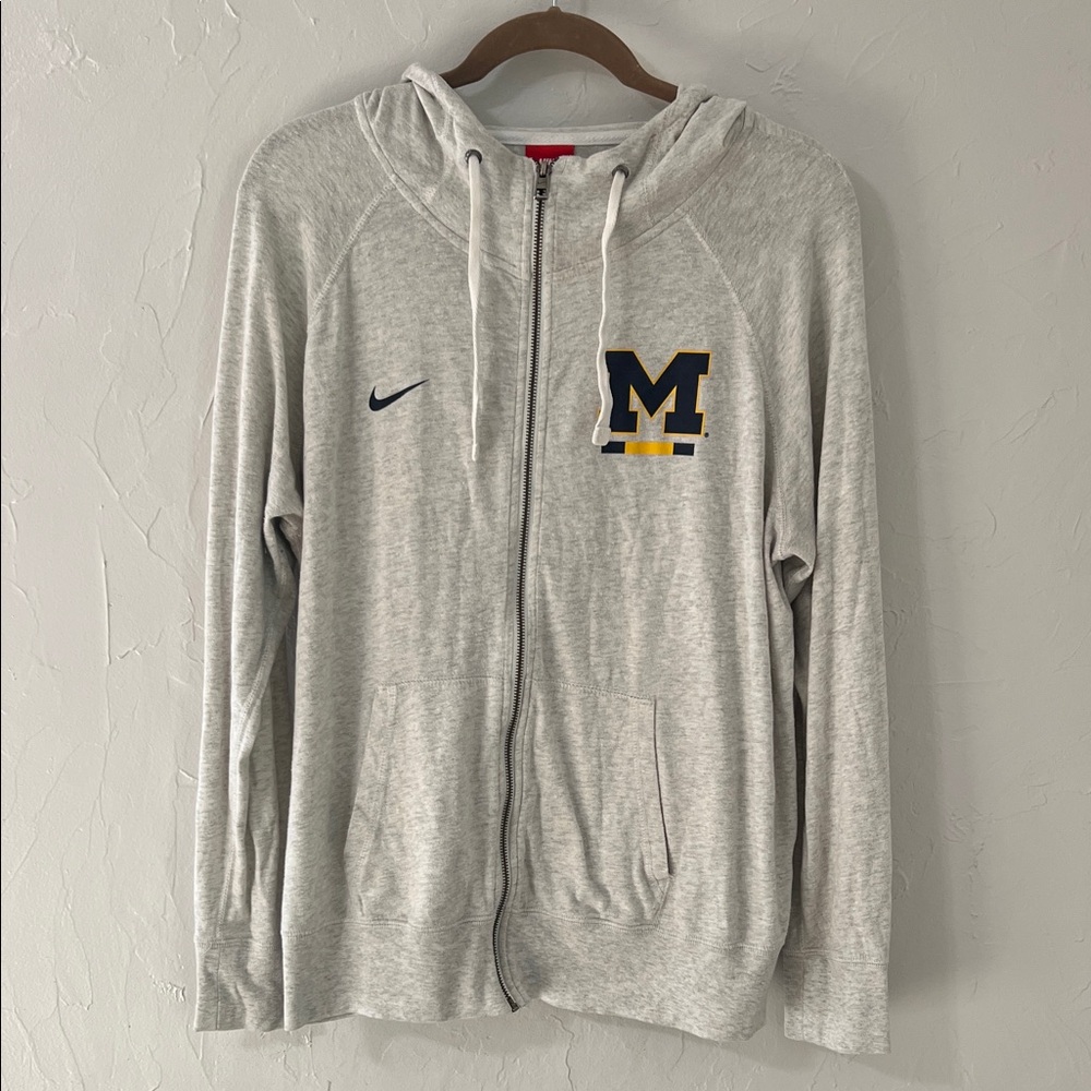 Nike Heather Gray Hoodie with M Emblem